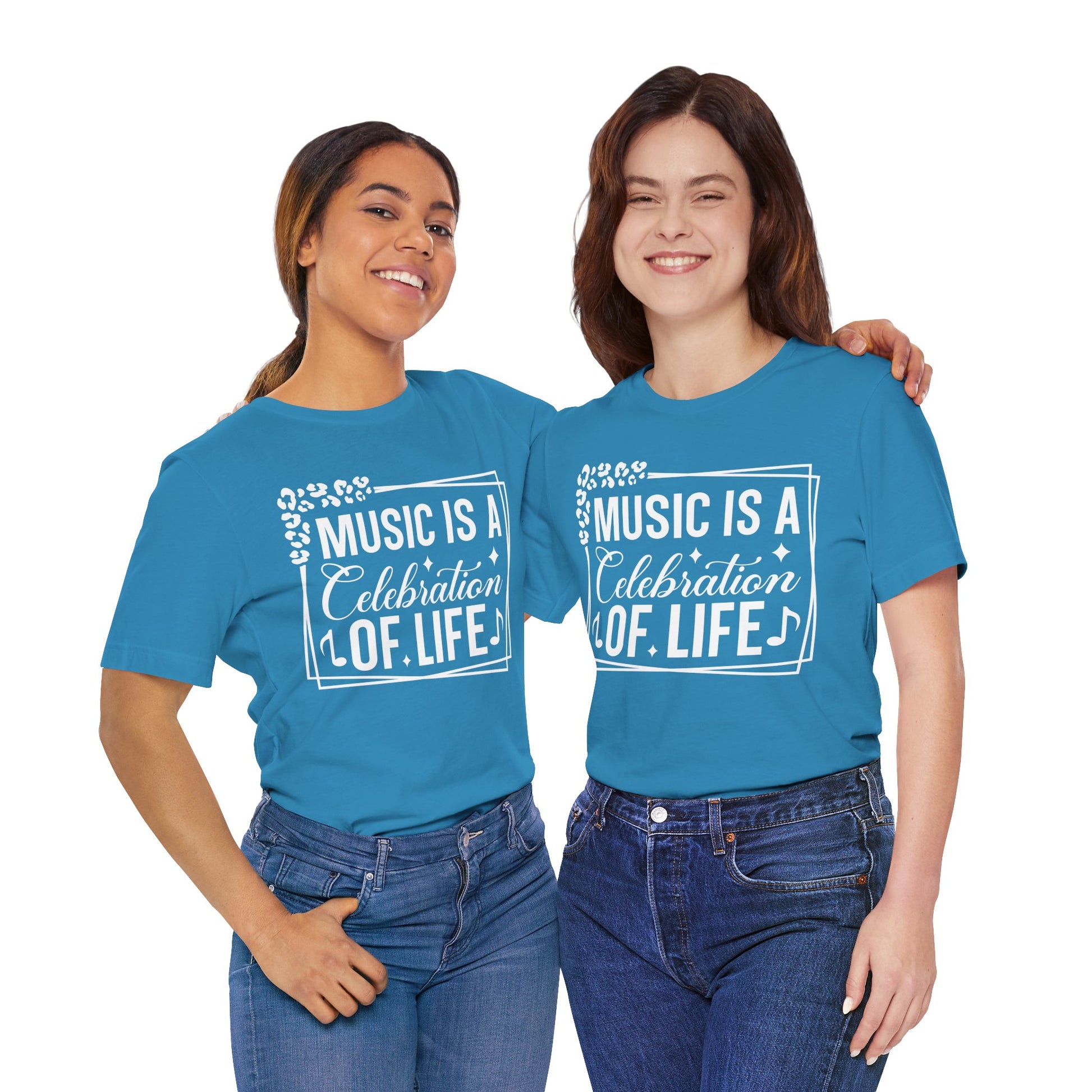 Music Is a Celebration of Life Graphic Cotton T-Shirt - Trendy Short Sleeve Tee for Music Lovers and Life Enthusiasts | Unique Design, Comfortable Fit, Premium Quality Printify