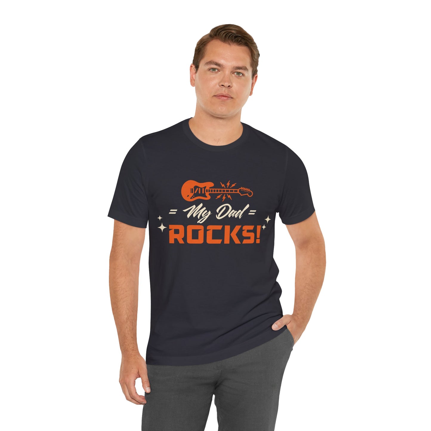 My Dad Rocks! Graphic Cotton T-Shirt - Fun Short Sleeve Tee for Men | Unique Father's Day Gift, Premium Quality Printify