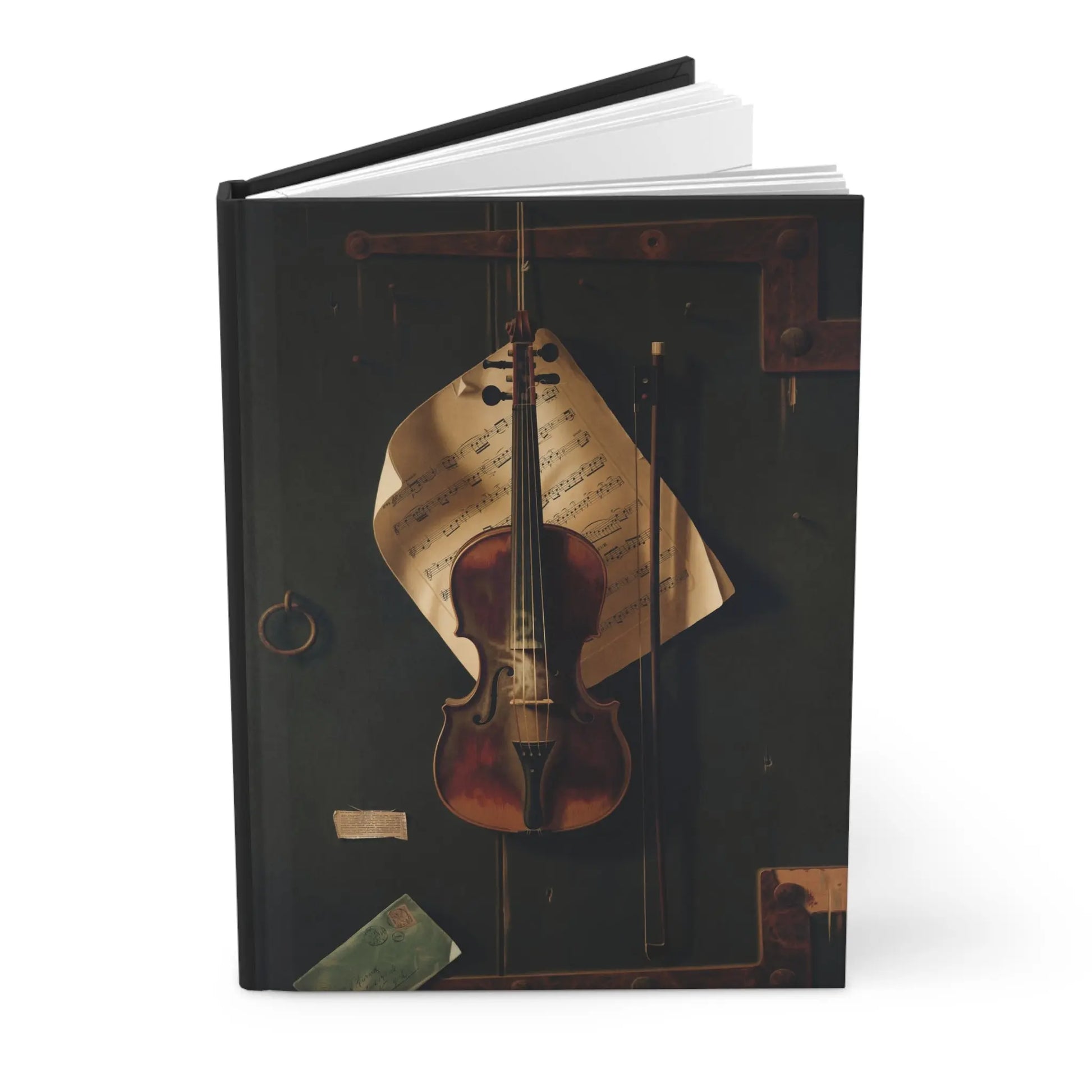 Still Life with Violin - William Harnett Hardcover Journal Printify