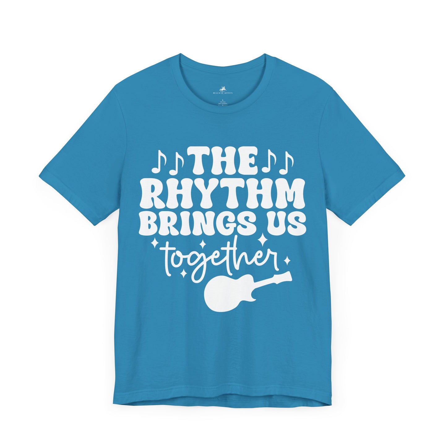 The Rhythm Brings Us Together Graphic Cotton T-Shirt - Trendy Short Sleeve Tee for Music Lovers and Community Vibes | Unique Design, Comfortable Fit, Premium Quality Printify