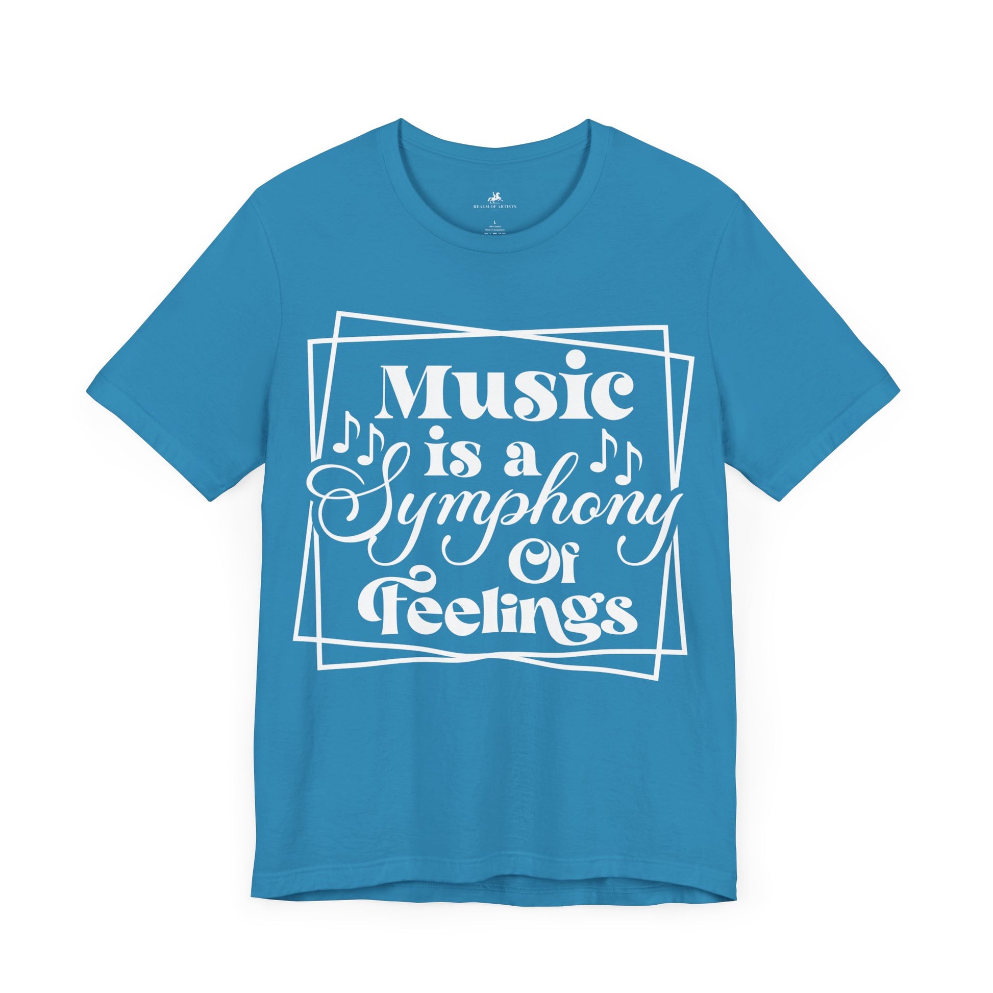 Music Is a Symphony of Feelings Graphic Cotton T-Shirt - Trendy Short Sleeve Tee for Music Lovers and Emotion Enthusiasts | Unique Design, Comfortable Fit, Premium Quality Printify