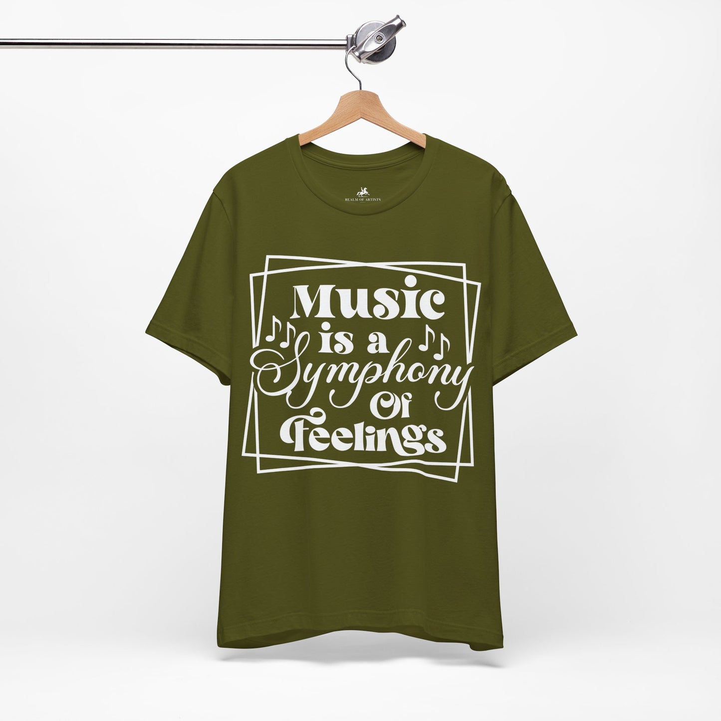 Music Is a Symphony of Feelings Graphic Cotton T-Shirt - Trendy Short Sleeve Tee for Music Lovers and Emotion Enthusiasts | Unique Design, Comfortable Fit, Premium Quality Printify