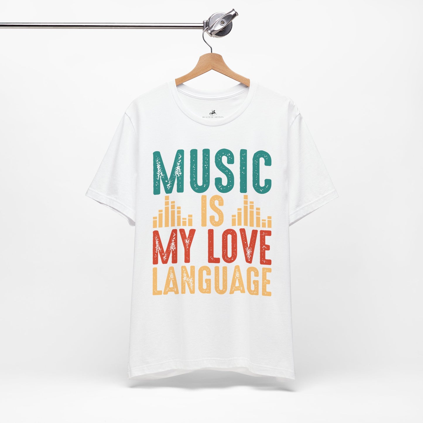 Music Is My Love Language Graphic Cotton T-Shirt - Trendy Short Sleeve Tee for Music Lovers | Unique Design, Comfortable Fit, Premium Quality Printify