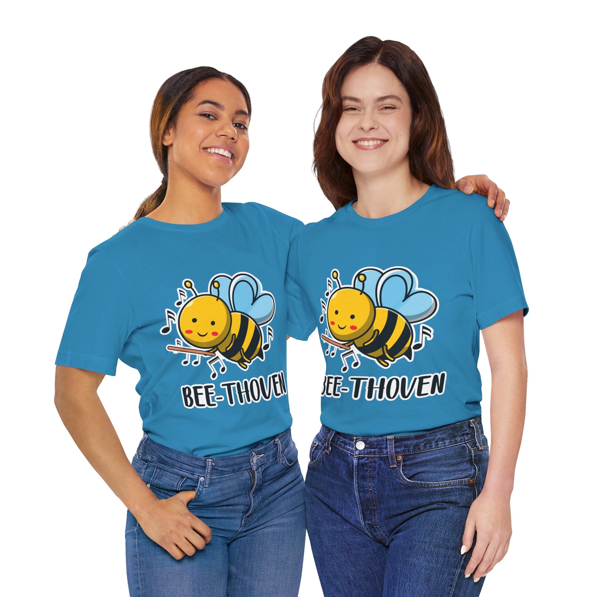 Bee-Thoven Graphic Cotton T-Shirt - Funny Short Sleeve Tee for Music and Animal Lovers | Unique Design, Comfortable Fit, Premium Quality Printify