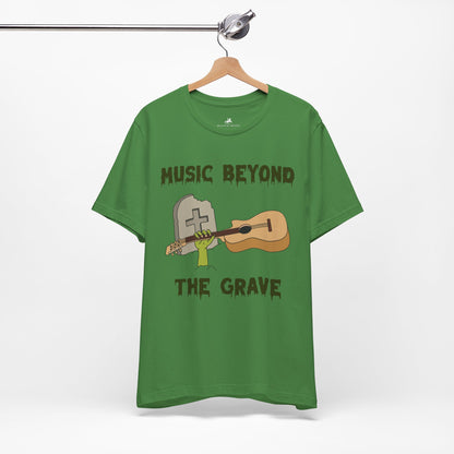 Music Beyond the Grave Graphic Cotton T-Shirt - Trendy Short Sleeve Tee for Music Lovers | Unique Design, Comfortable Fit, Premium Quality Printify