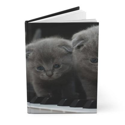 Purr-fect Harmony: Notebook Edition - Cute Kittens on Piano Printify