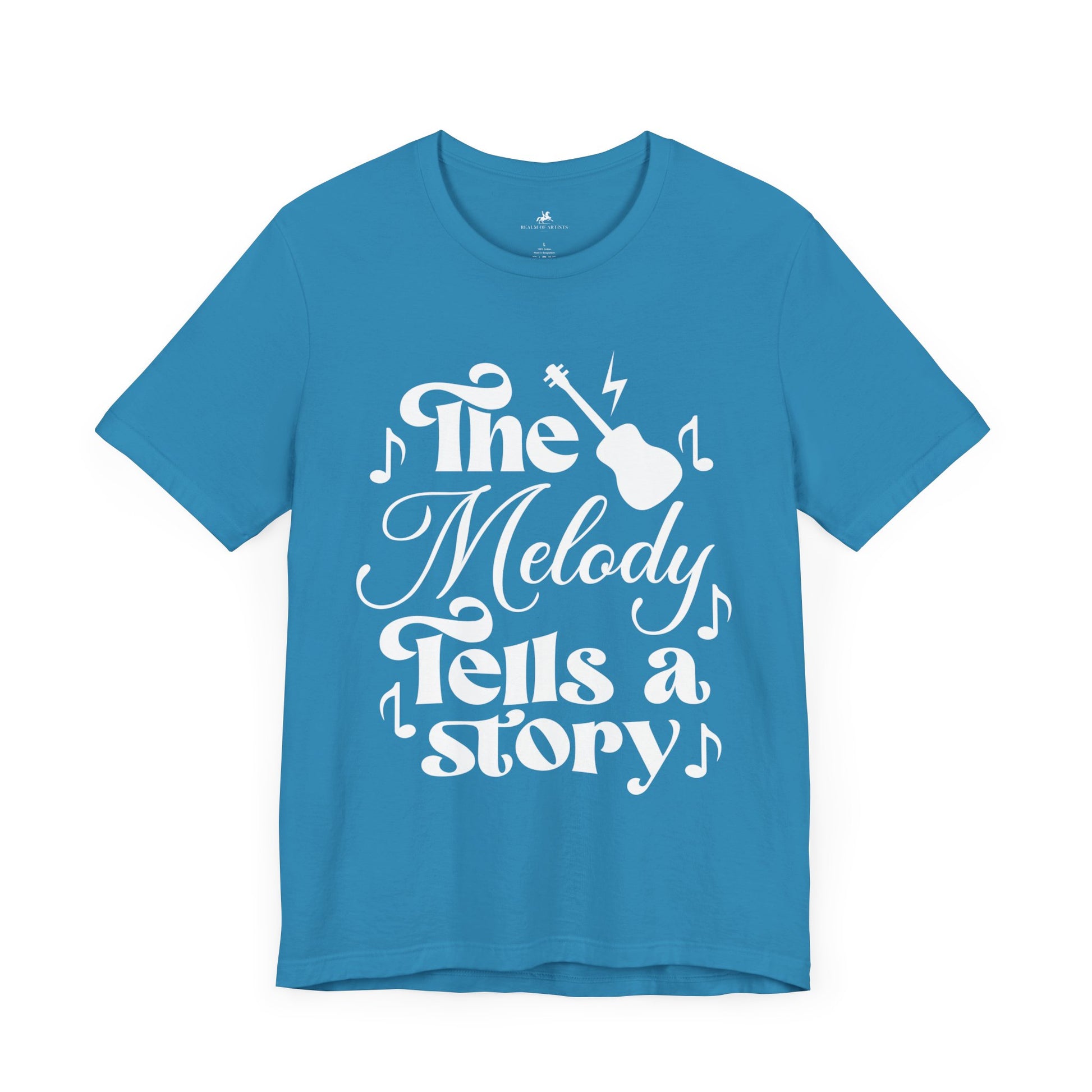 The Melody Tells a Story Graphic Cotton T-Shirt - Trendy Short Sleeve Tee for Music Enthusiasts and Storytellers | Unique Design, Comfortable Fit, Premium Quality Printify