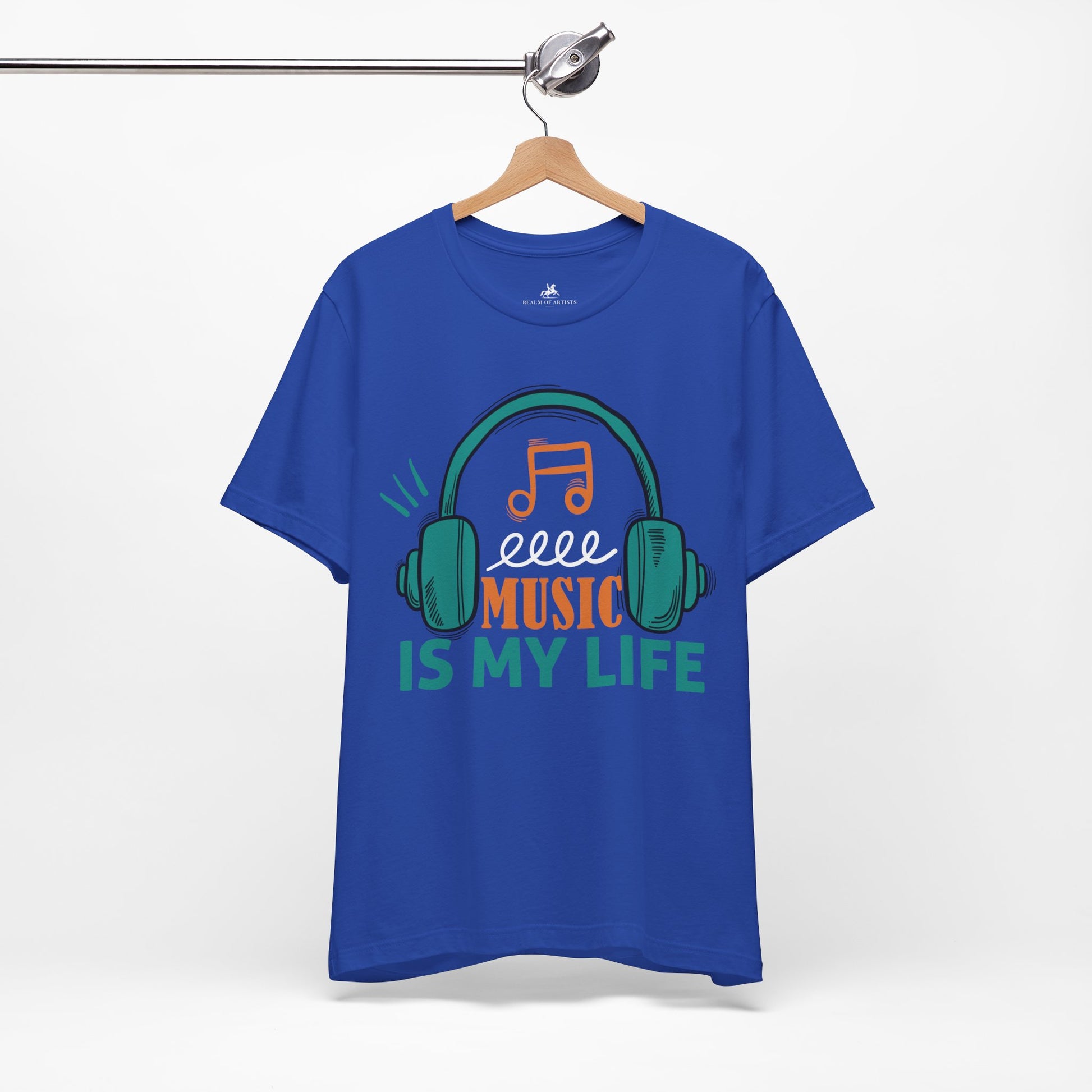 Music Is My Life Graphic Cotton T-Shirt - Trendy Short Sleeve Tee for Music Enthusiasts | Unique Design, Comfortable Fit, Premium Quality Printify