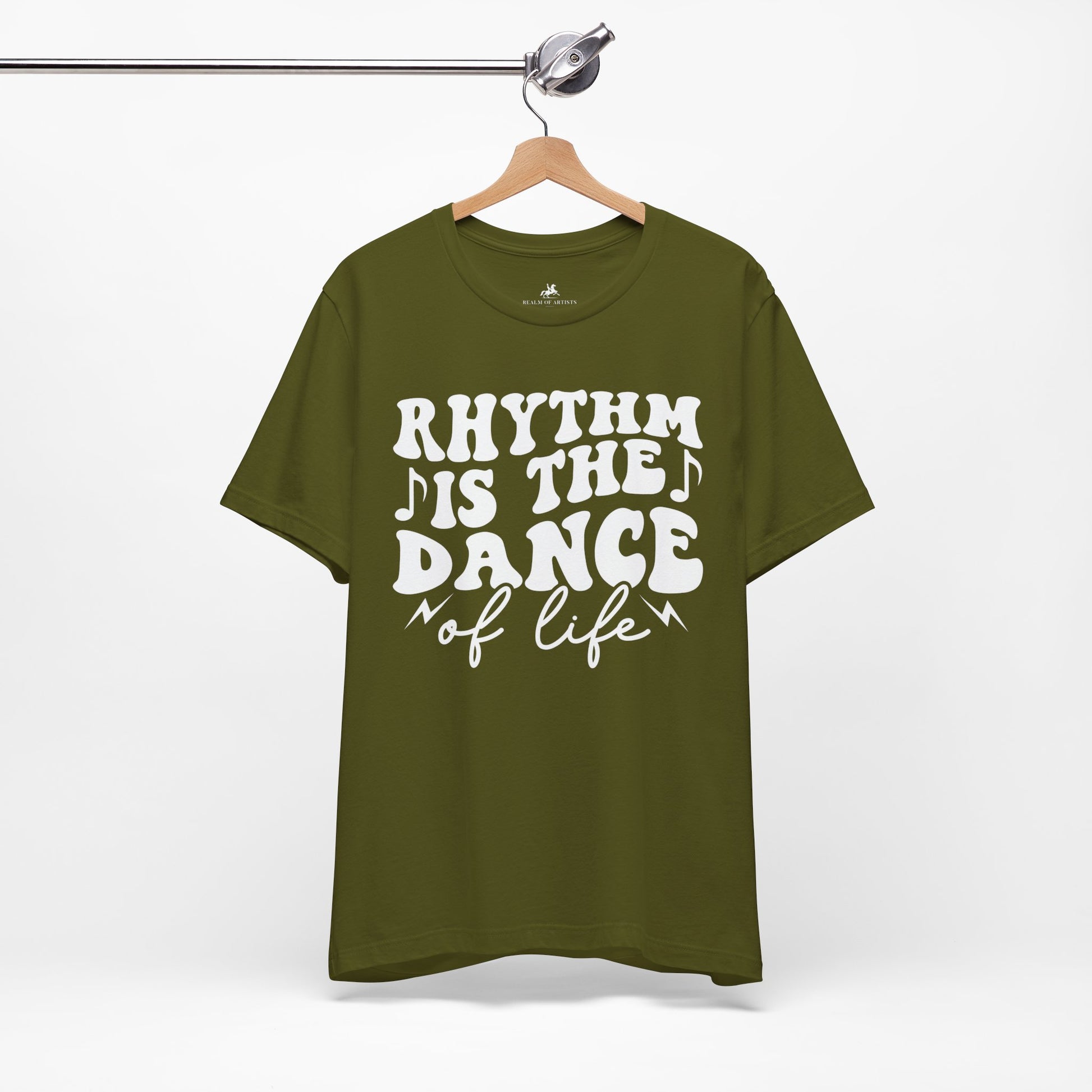 Rhythm is the Dance of Life Graphic Cotton T-Shirt - Trendy Short Sleeve Tee for Music Enthusiasts and Dance Lovers | Premium Quality, Unique Design, Comfortable Fit Printify