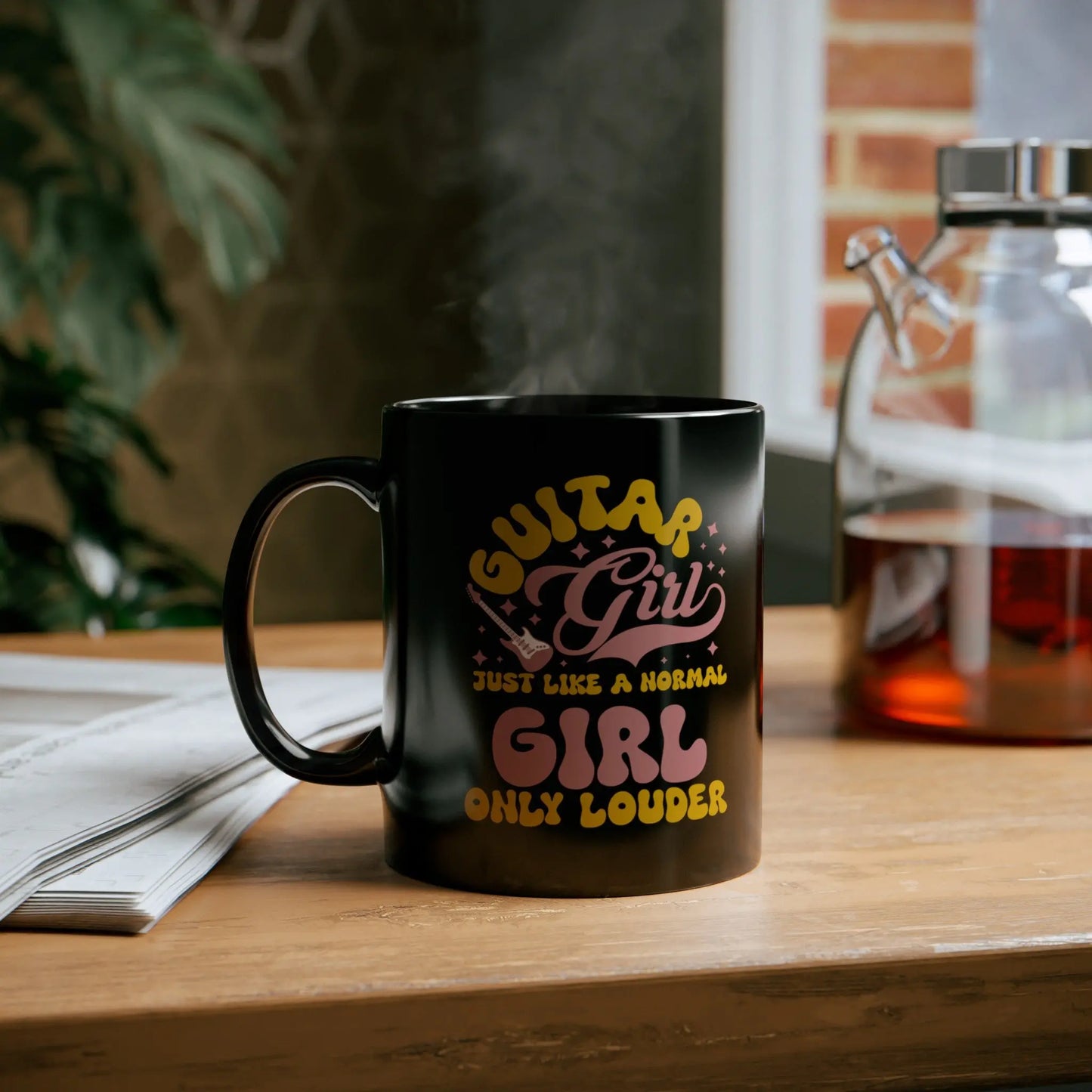 "Guitar Girl - Just Like a Normal Girl, Only Louder" Coffee Mug - Fun Gift for Female Musicians Realm of Artists