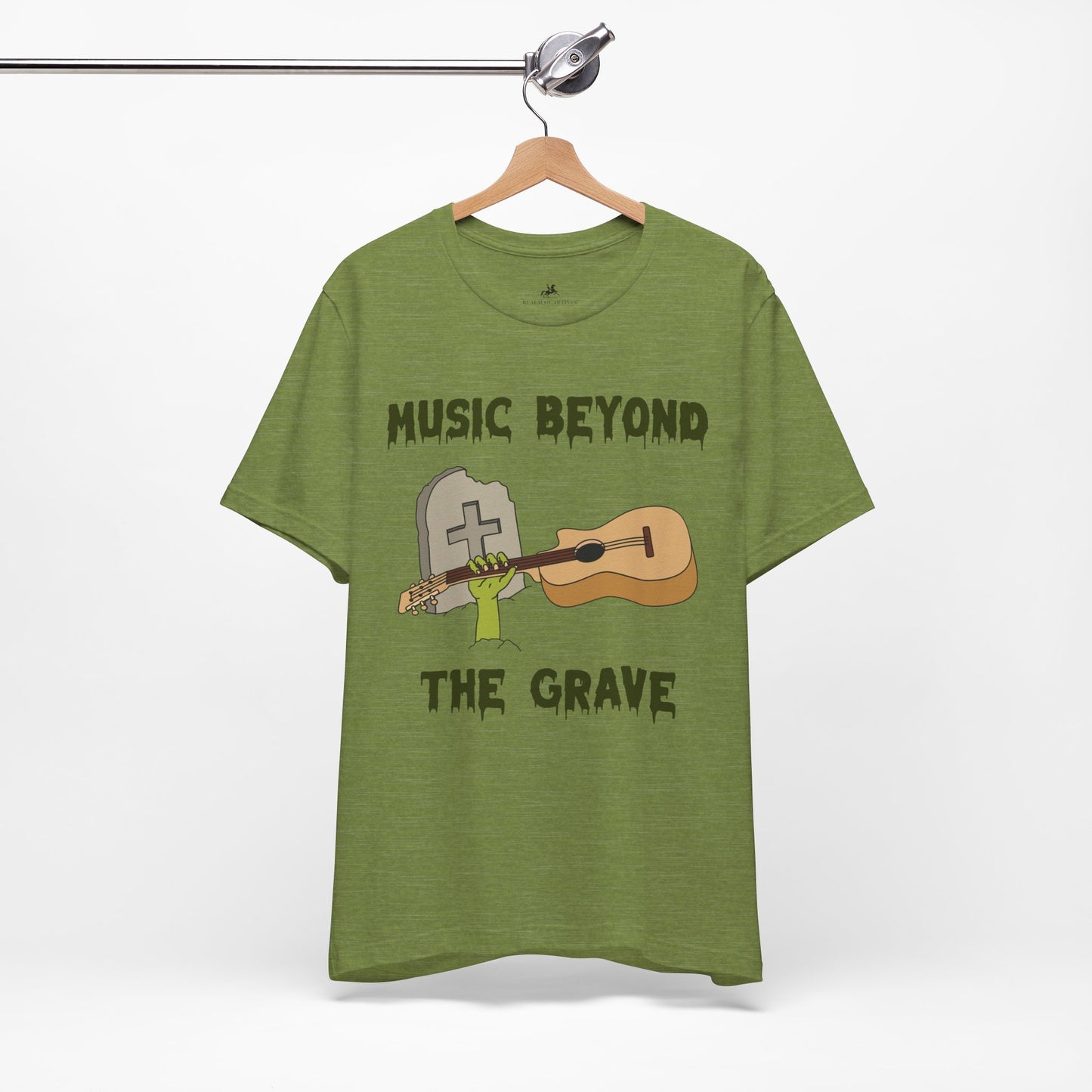 Music Beyond the Grave Graphic Cotton T-Shirt - Trendy Short Sleeve Tee for Music Lovers | Unique Design, Comfortable Fit, Premium Quality Printify