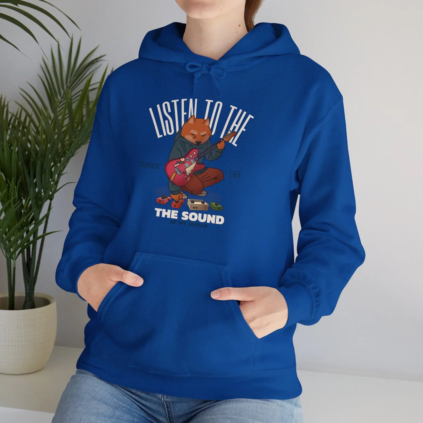 "Listen to the Sound of My Guitar" Graphic Hoodie - Cozy and Stylish Printify