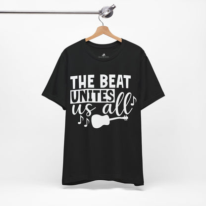 The Beat Unites Us All Graphic Cotton T-Shirt - Trendy Short Sleeve Tee for Music Lovers, Rhythm Enthusiasts, and Unity Seekers | Premium Quality, Comfortable Fit, Unique Design Printify