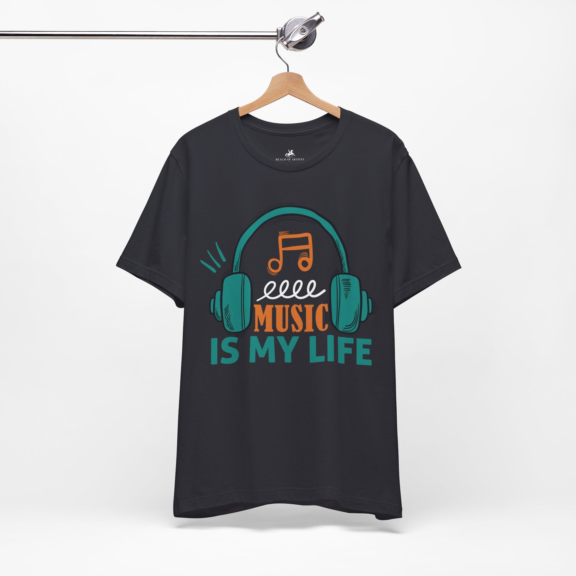 Music Is My Life Graphic Cotton T-Shirt - Trendy Short Sleeve Tee for Music Enthusiasts | Unique Design, Comfortable Fit, Premium Quality Printify