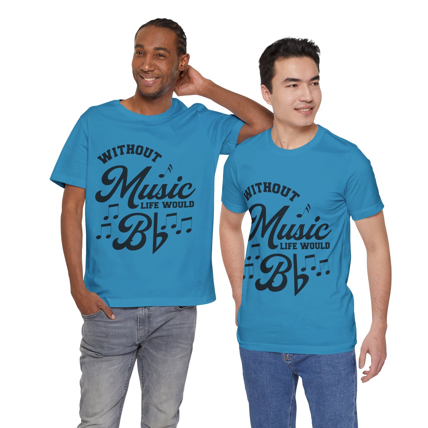 Without Music Life Would Bb Graphic Cotton T-Shirt - Trendy Short Sleeve Tee for Music Lovers | Unique Design, Comfortable Fit, Premium Quality Printify