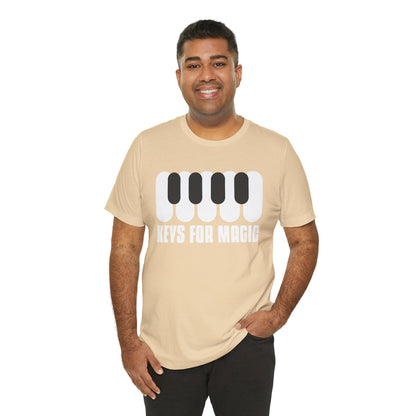 Keys for Magic Graphic Cotton T-Shirt - Trendy Short Sleeve Tee for Music Lovers | Unique Design, Comfortable Fit, Premium Quality Printify