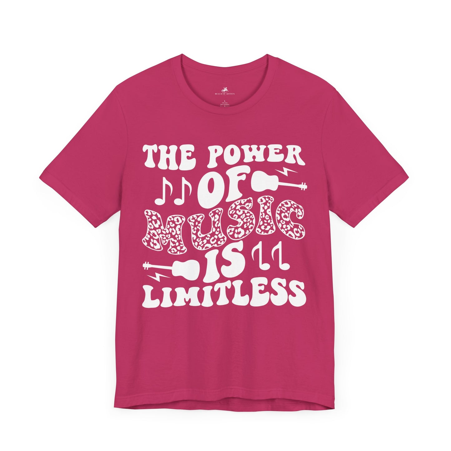 The Power of Music is Limitless Graphic Cotton T-Shirt - Trendy Short Sleeve Tee for Music Enthusiasts and Dreamers | Unique Design, Comfortable Fit, Premium Quality Printify