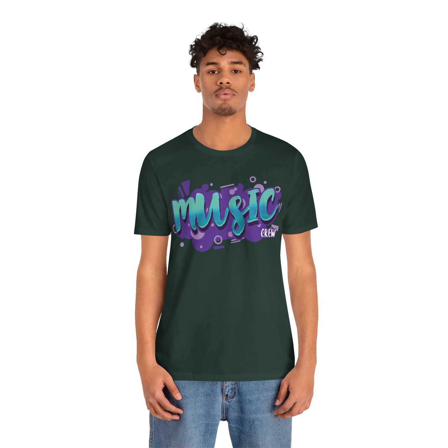 Music Crew Graphic Cotton T-Shirt - Trendy Short Sleeve Tee for Men and Women | Unique Design, Comfortable Fit, Premium Quality Printify