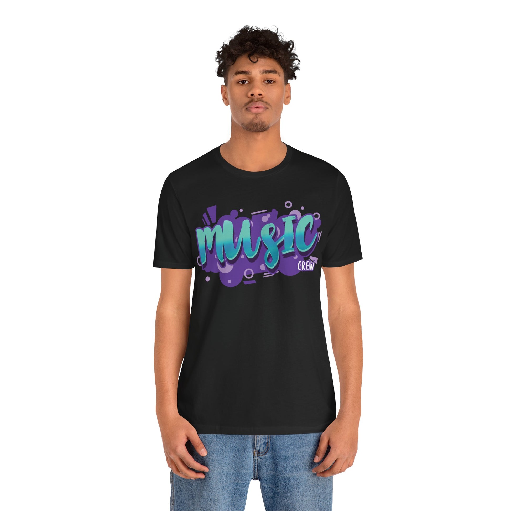 Music Crew Graphic Cotton T-Shirt - Trendy Short Sleeve Tee for Men and Women | Unique Design, Comfortable Fit, Premium Quality Printify