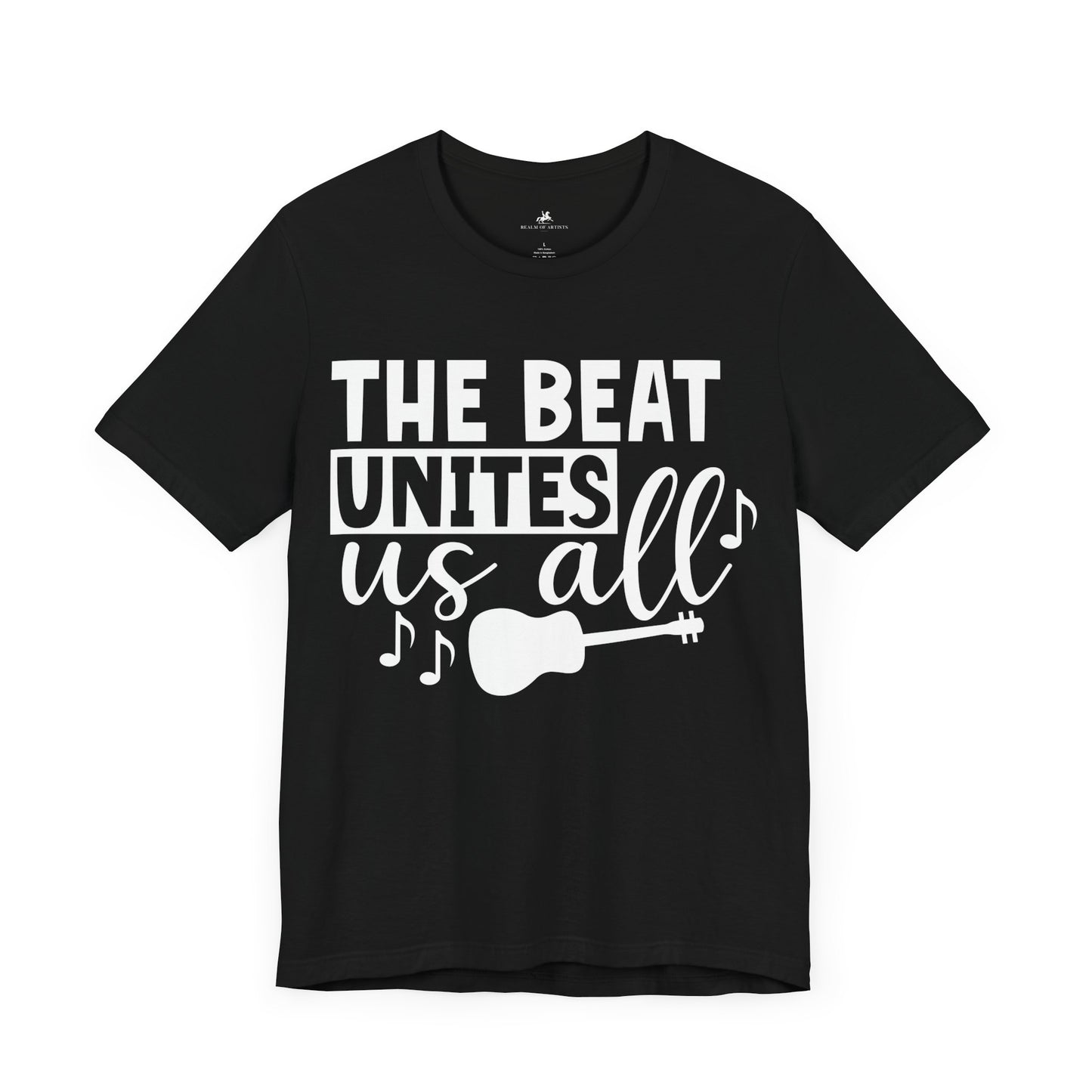 The Beat Unites Us All Graphic Cotton T-Shirt - Trendy Short Sleeve Tee for Music Lovers, Rhythm Enthusiasts, and Unity Seekers | Premium Quality, Comfortable Fit, Unique Design Printify