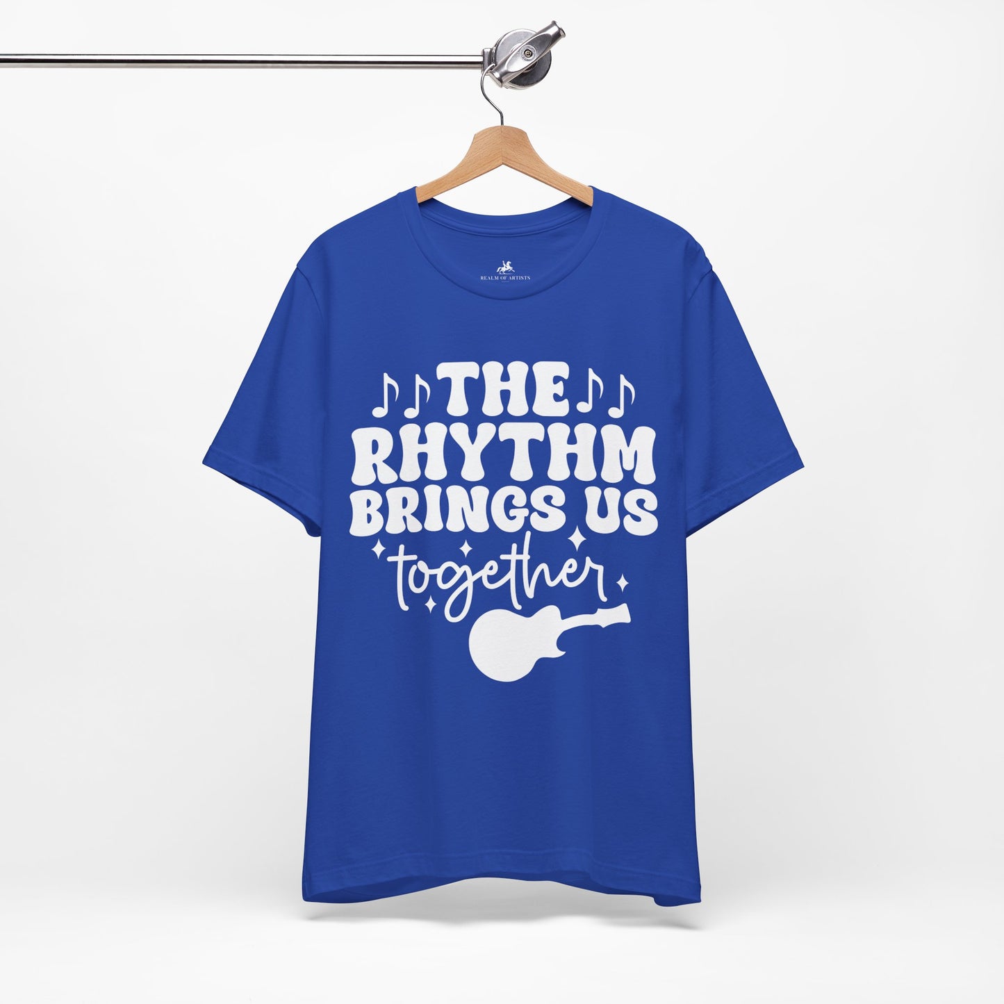 The Rhythm Brings Us Together Graphic Cotton T-Shirt - Trendy Short Sleeve Tee for Music Lovers and Community Vibes | Unique Design, Comfortable Fit, Premium Quality Printify