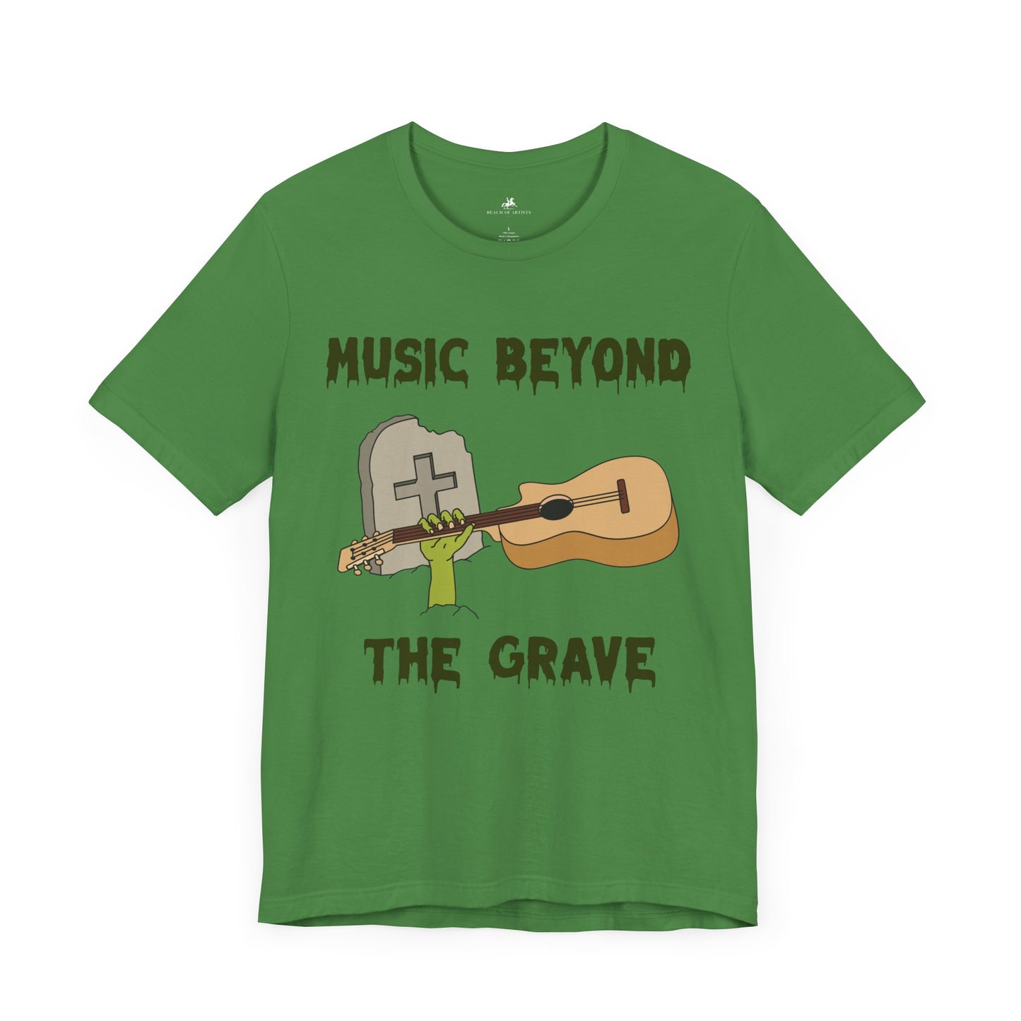 Music Beyond the Grave Graphic Cotton T-Shirt - Trendy Short Sleeve Tee for Music Lovers | Unique Design, Comfortable Fit, Premium Quality Printify