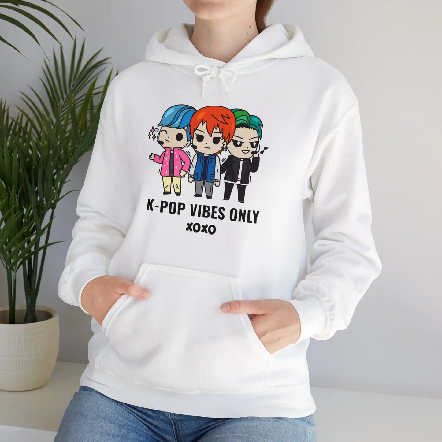 "K-Pop Vibes Only" Graphic Hoodie - Realm of Artists