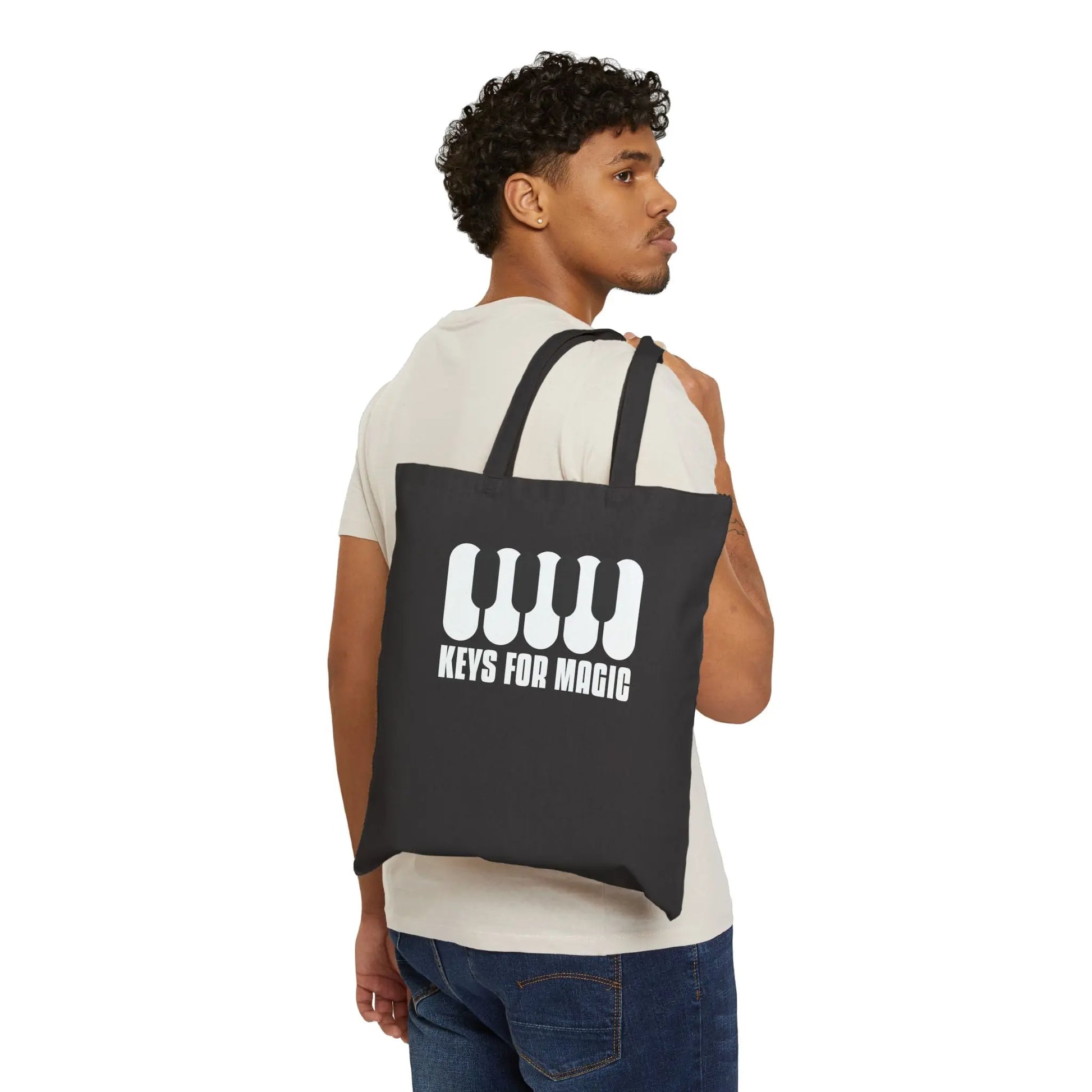 "Keys for Magic" Cotton Canvas Tote Bag - Realm of Artists