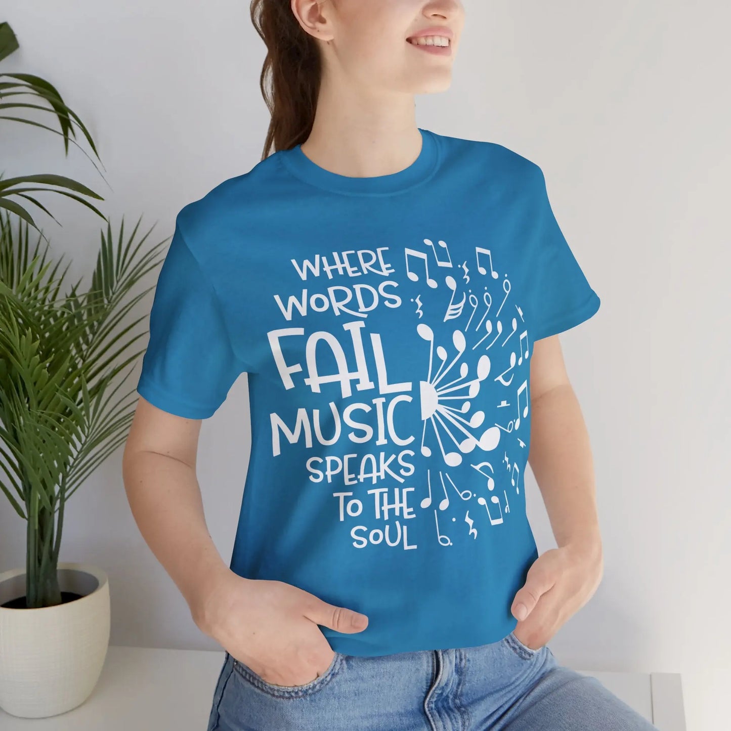 "Where Words Fail, Music Speaks to the Soul" Graphic T-Shirt – Let the Music Do the Talking Printify