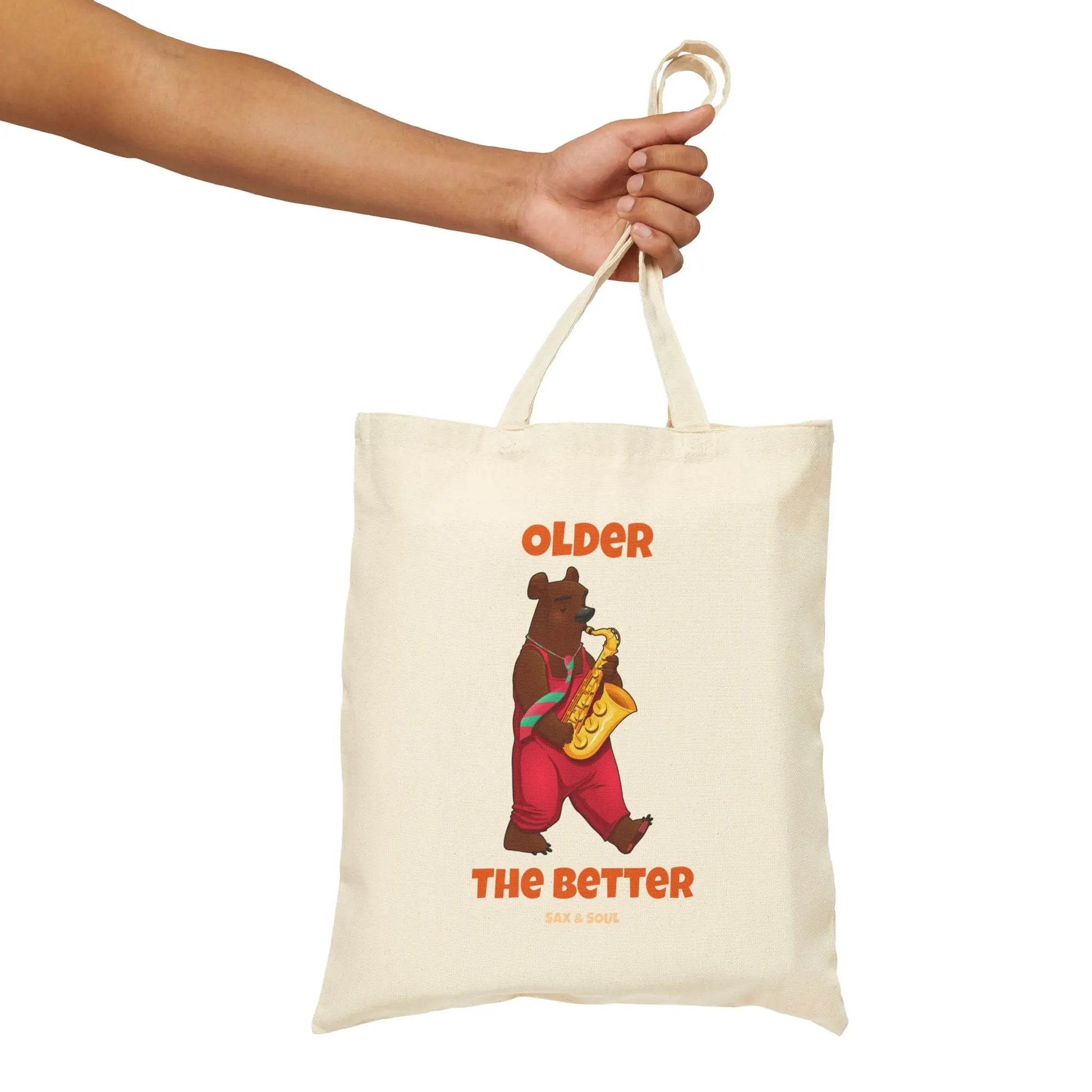 "Older the Better" Cotton Canvas Tote Bag - Realm of Artists