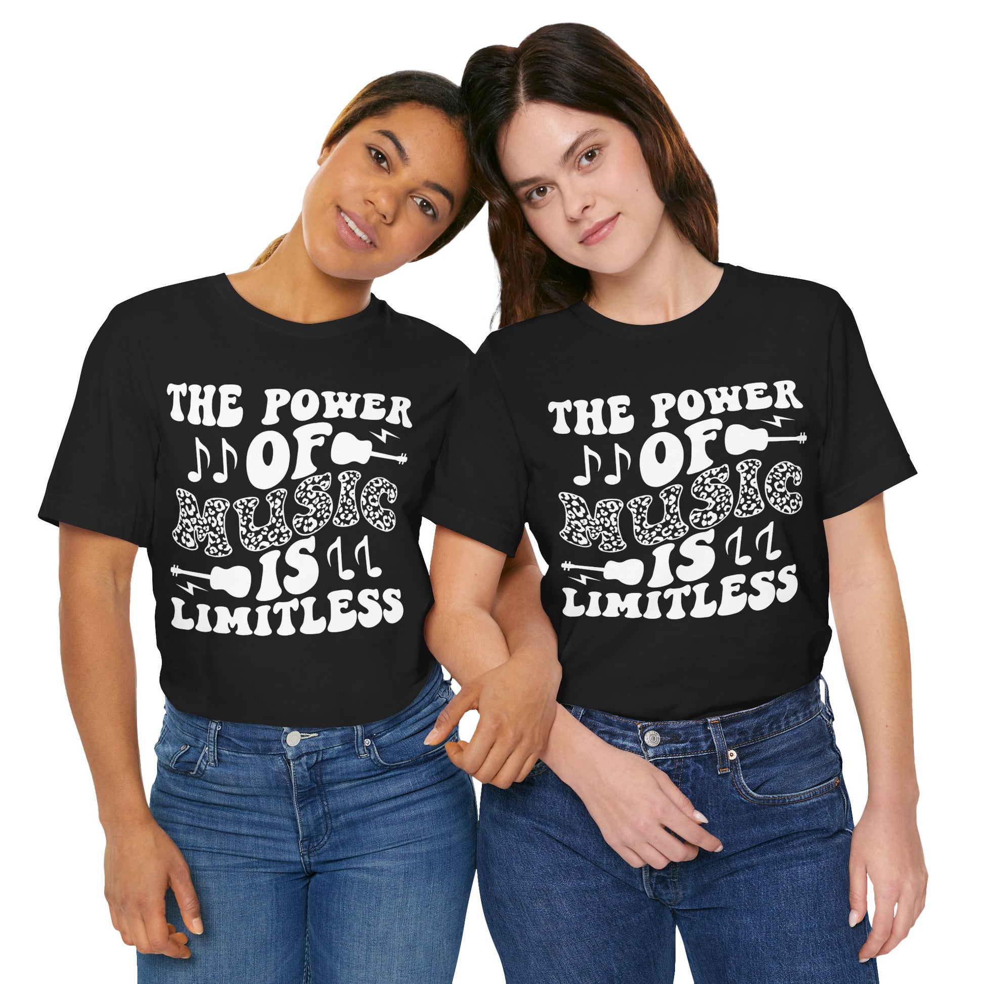 The Power of Music is Limitless Graphic Cotton T-Shirt - Trendy Short Sleeve Tee for Music Enthusiasts and Dreamers | Unique Design, Comfortable Fit, Premium Quality Printify