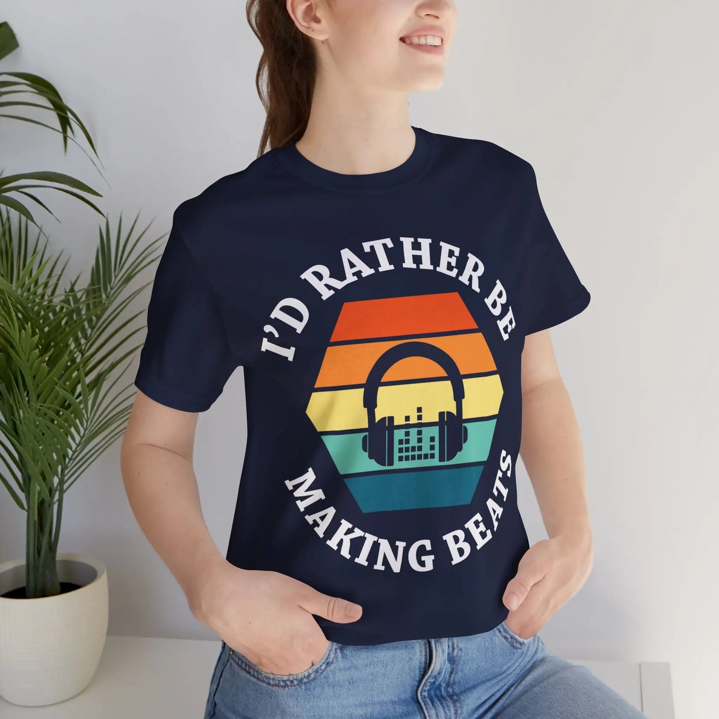 "I'd Rather Be Making Beats" Music Graphic T-Shirt – For the Beatmakers Who Live for the Drop! Printify