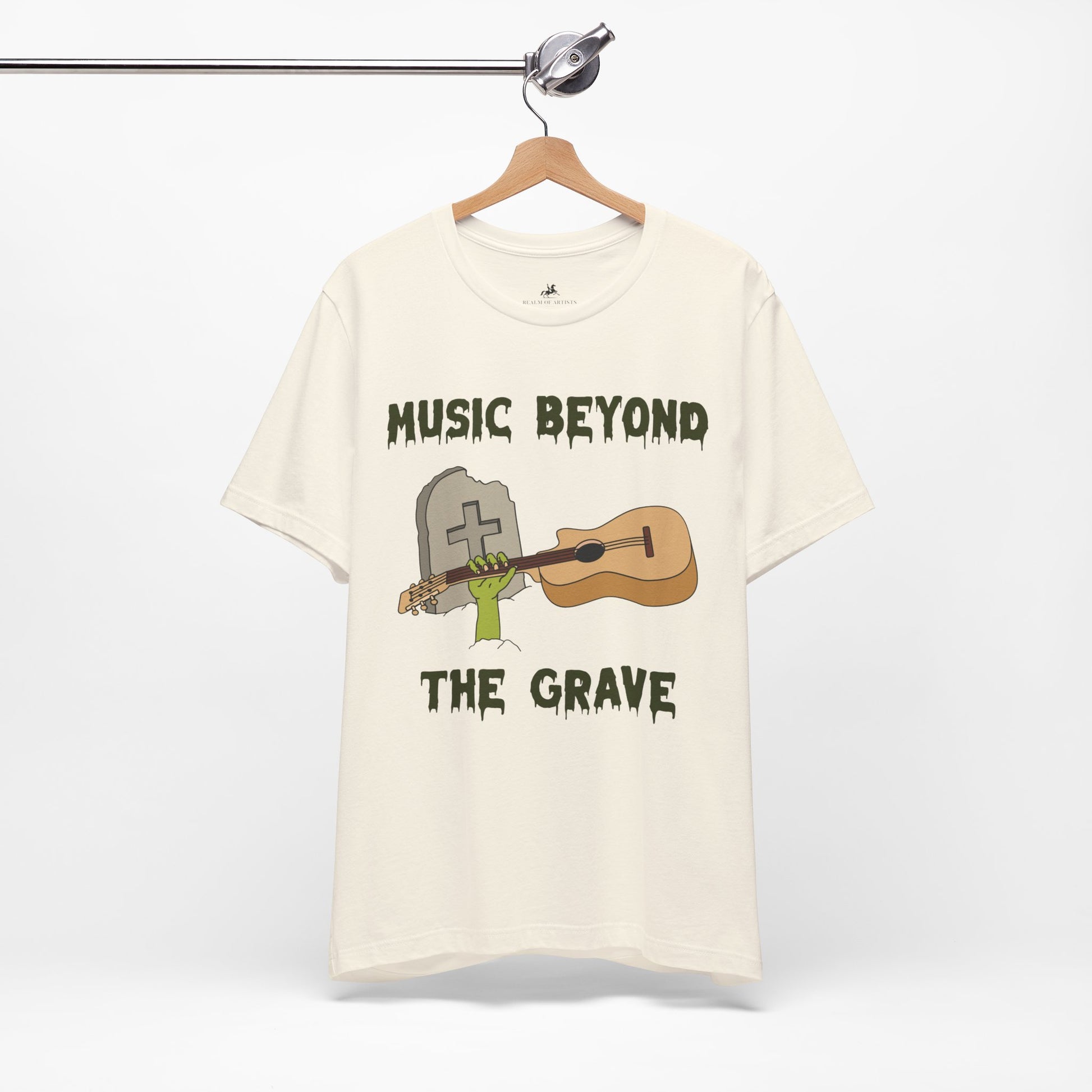 Music Beyond the Grave Graphic Cotton T-Shirt - Trendy Short Sleeve Tee for Music Lovers | Unique Design, Comfortable Fit, Premium Quality Printify