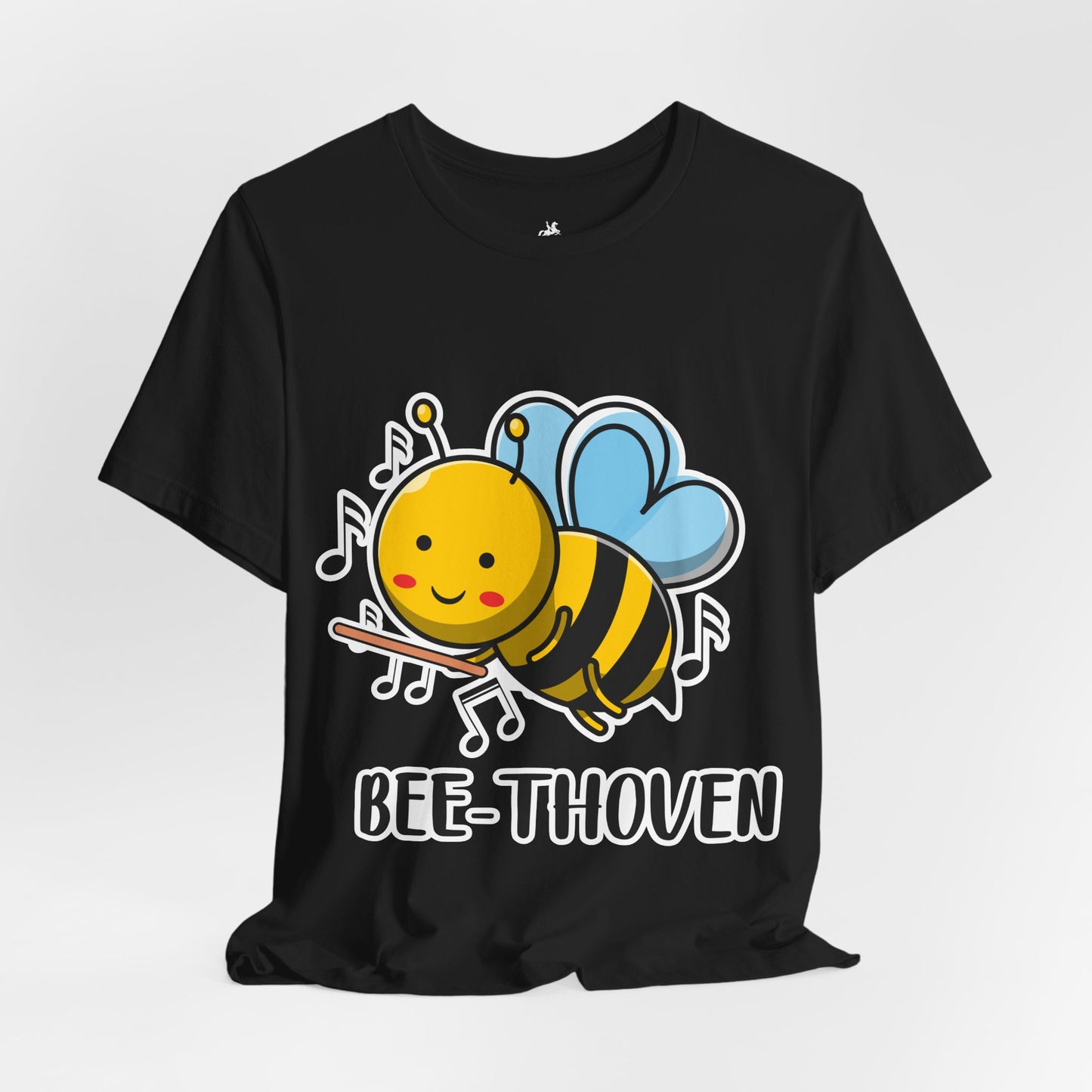 Bee-Thoven Graphic Cotton T-Shirt - Funny Short Sleeve Tee for Music and Animal Lovers | Unique Design, Comfortable Fit, Premium Quality Printify