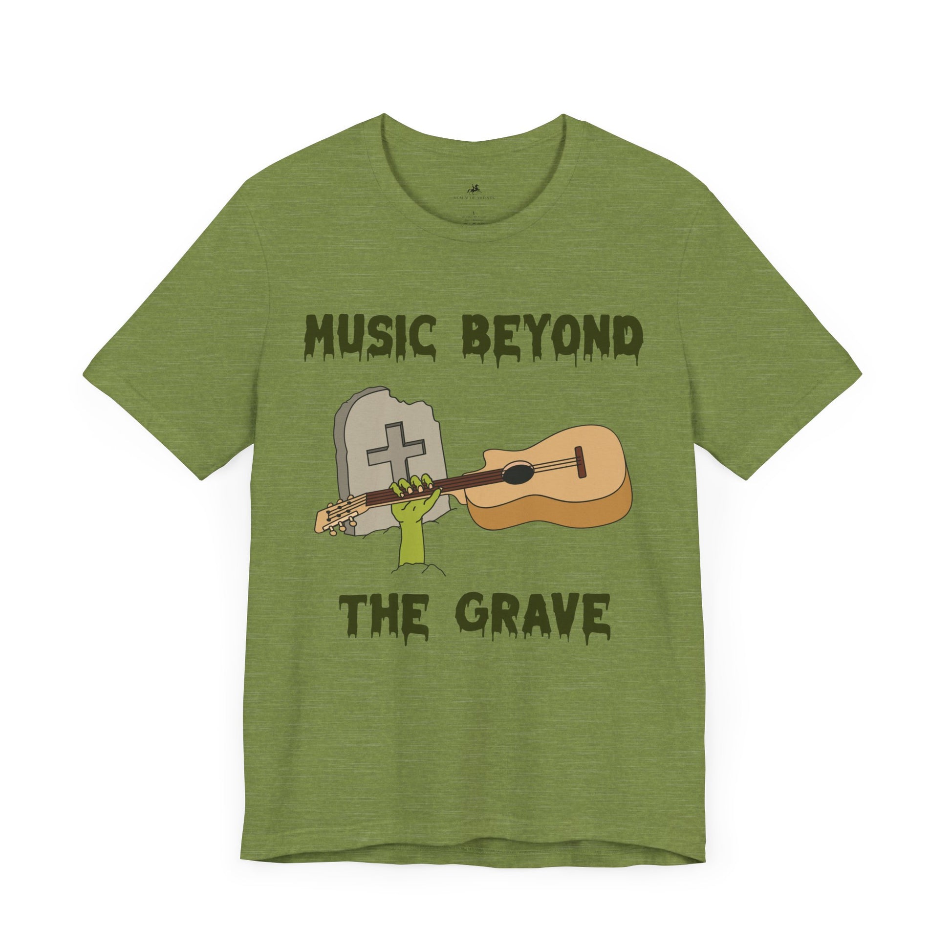 Music Beyond the Grave Graphic Cotton T-Shirt - Trendy Short Sleeve Tee for Music Lovers | Unique Design, Comfortable Fit, Premium Quality Printify