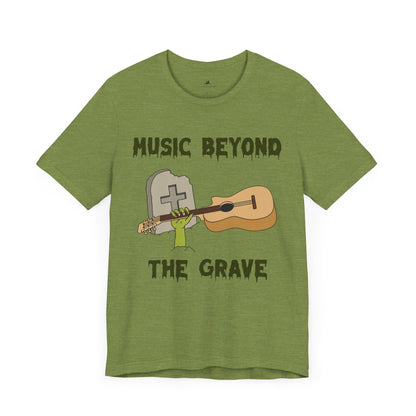 Music Beyond the Grave Graphic Cotton T-Shirt - Trendy Short Sleeve Tee for Music Lovers | Unique Design, Comfortable Fit, Premium Quality Printify