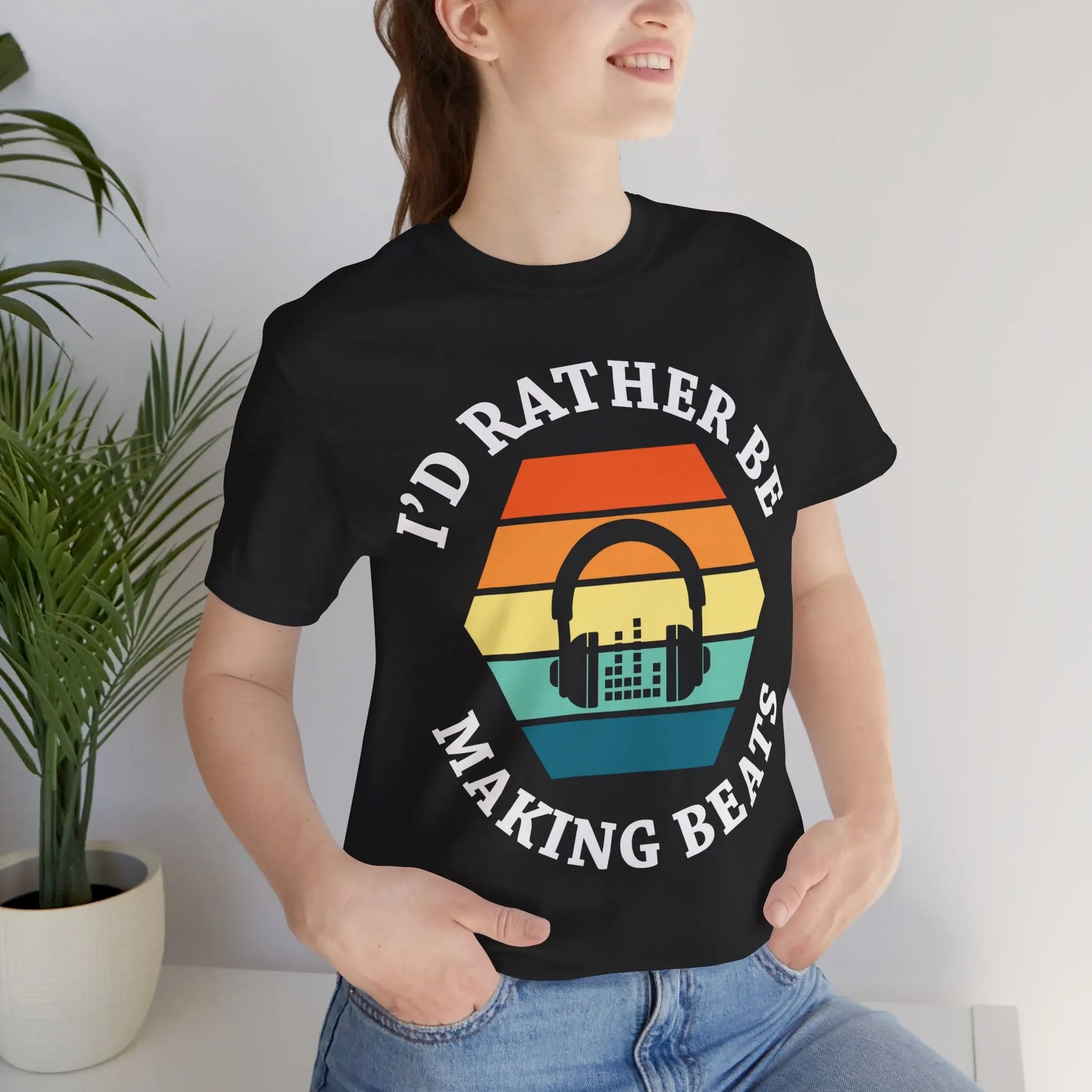 "I'd Rather Be Making Beats" Music Graphic T-Shirt – For the Beatmakers Who Live for the Drop! Printify