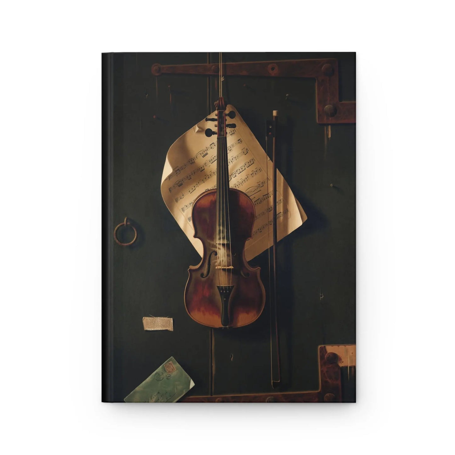 Still Life with Violin - William Harnett Hardcover Journal Printify