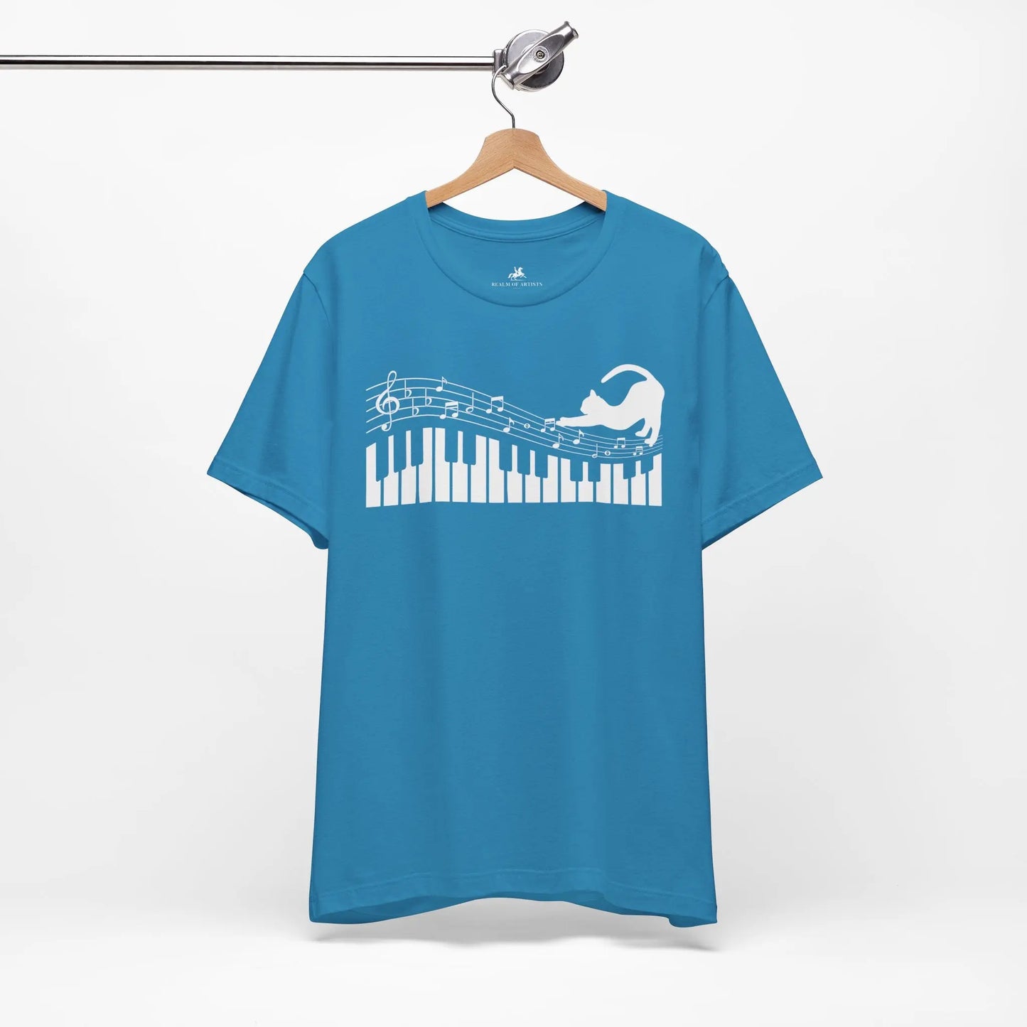 "Musical Cat" Music Graphic T-Shirt – Where Purr-fection Meets the Piano! Printify