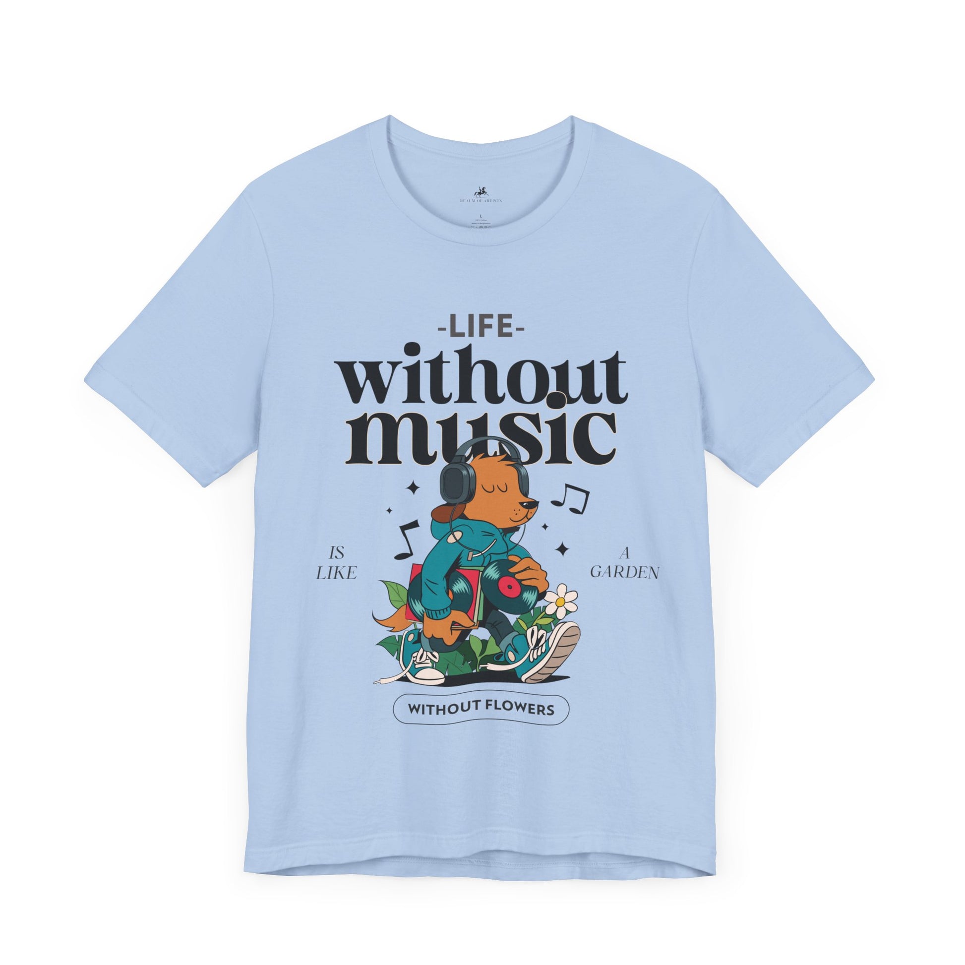 Life Without Music Cotton T-Shirt - Classic Graphic Tee for Men and Women | Unique Short Sleeve Design, Everyday Comfort Printify