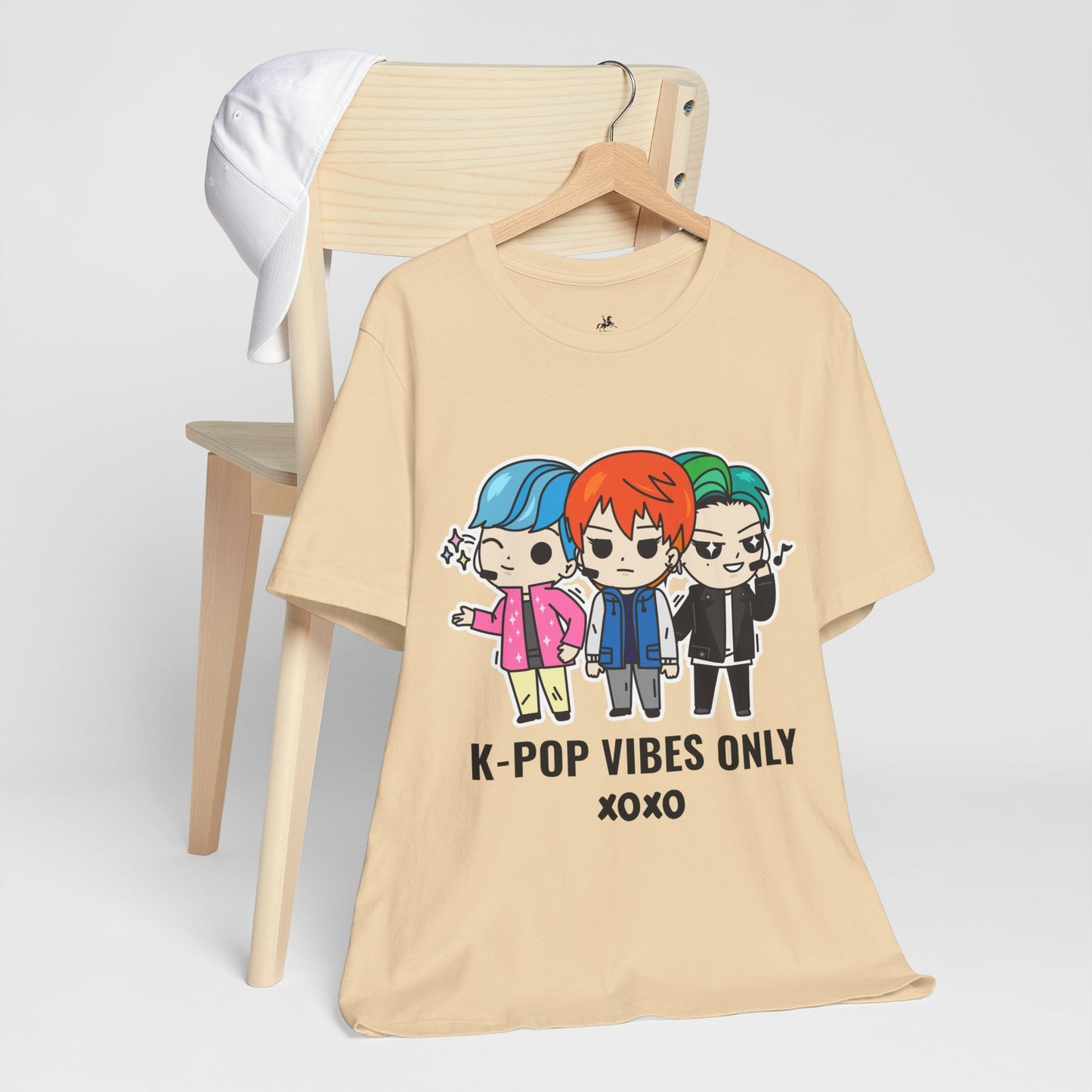 K-Pop Vibes Only Graphic Cotton T-Shirt - Trendy Short Sleeve Tee for K-Pop Fans | Unique Design, Comfortable Fit Printify