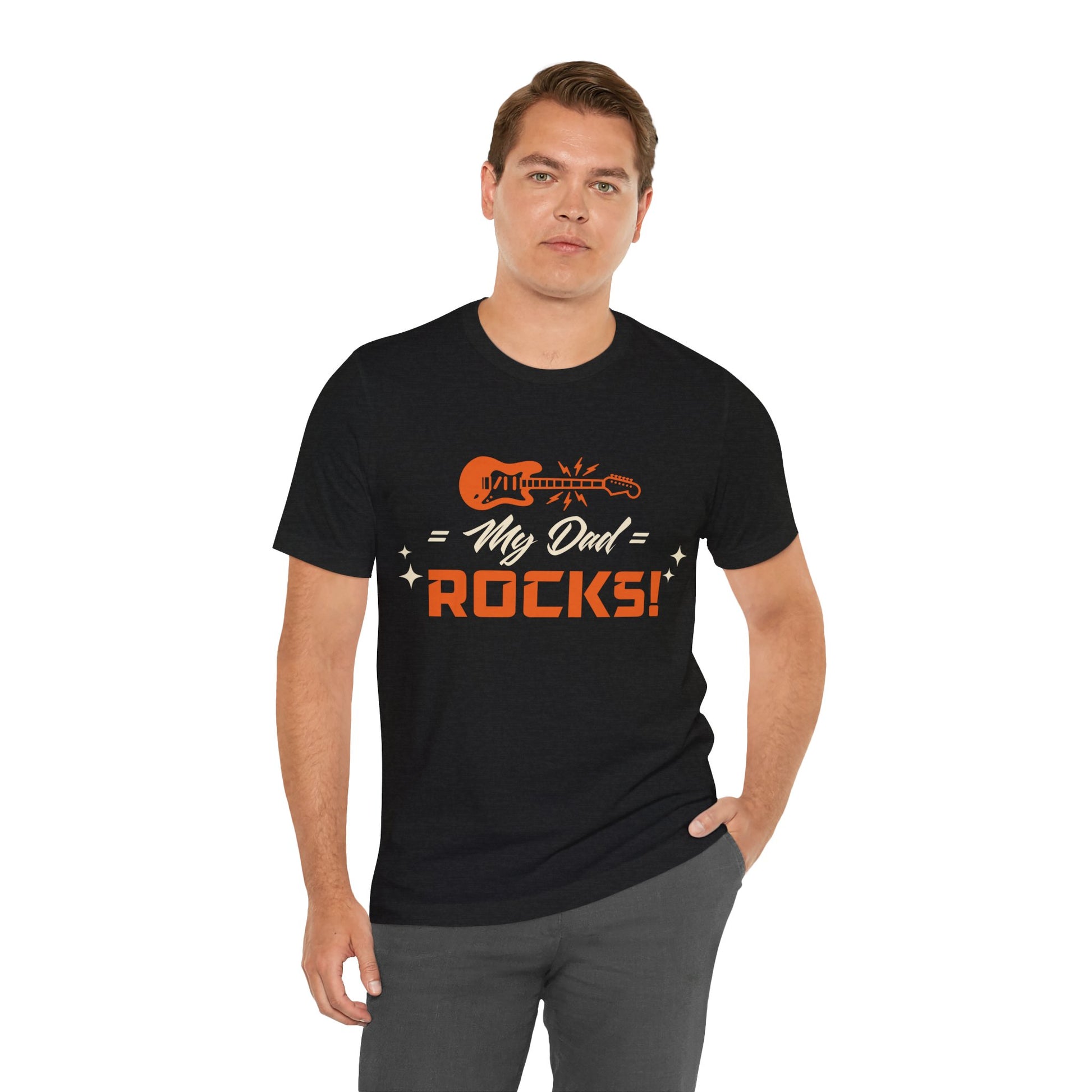 My Dad Rocks! Graphic Cotton T-Shirt - Fun Short Sleeve Tee for Men | Unique Father's Day Gift, Premium Quality Printify