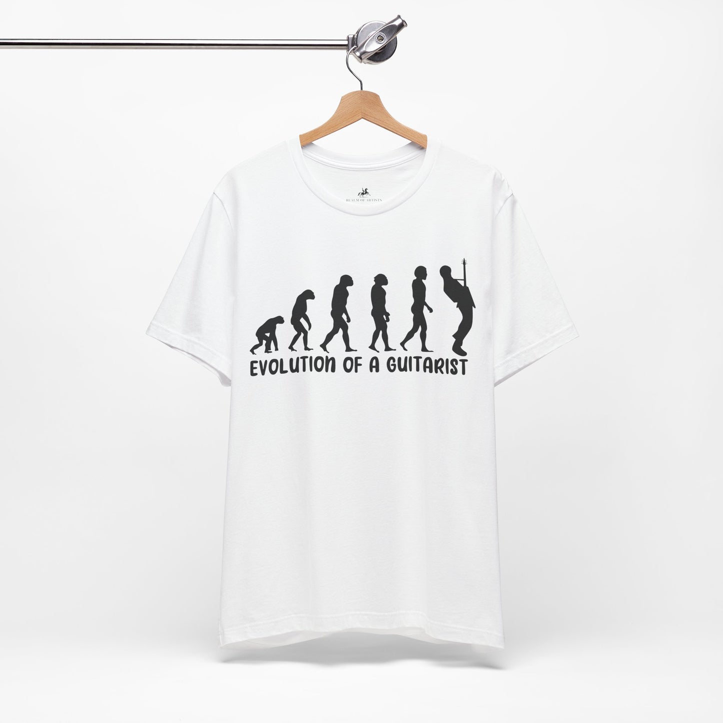 Evolution of a Guitarist Graphic Cotton T-Shirt - Trendy Short Sleeve Tee for Guitar Players | Unique Design, Comfortable Fit, Premium Quality Printify