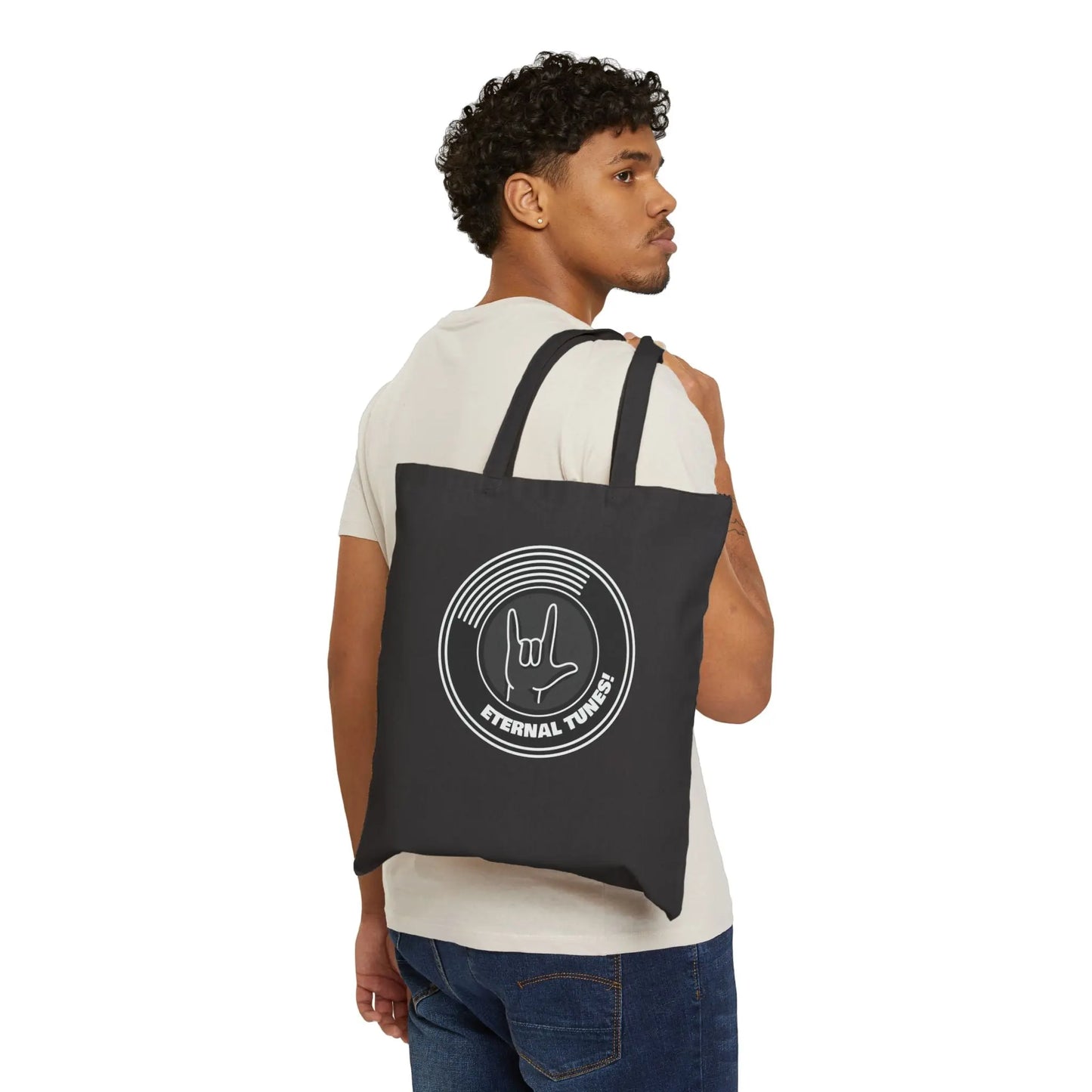 "Eternal Tunes!" Cotton Canvas Tote Bag - Realm of Artists