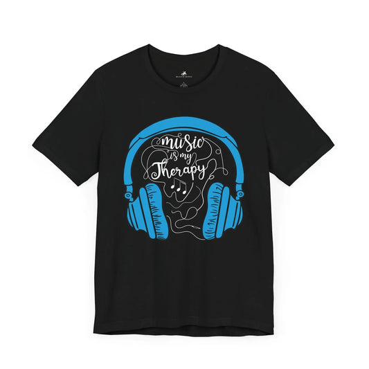 Music Is My Therapy Graphic Cotton T-Shirt - Trendy Short Sleeve Tee for Men and Women | Relaxed Fit, Unique Design Printify