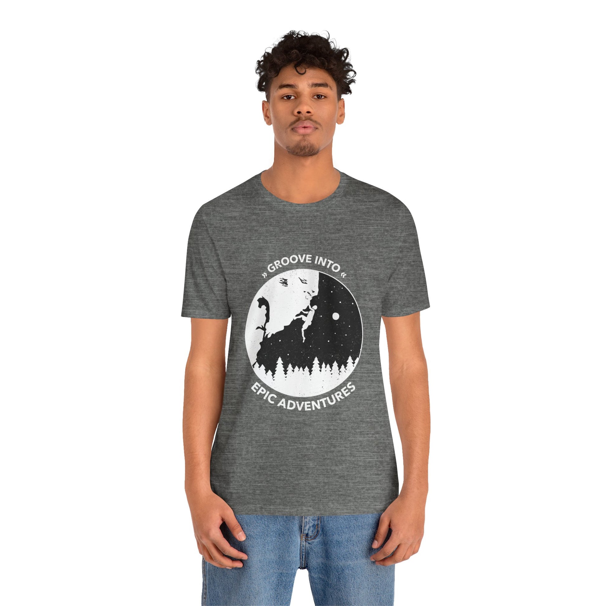 Groove into Epic Adventures Graphic Cotton T-Shirt - Trendy Short Sleeve Tee for Music Lovers | Unique Design, Comfortable Fit, Premium Quality Printify