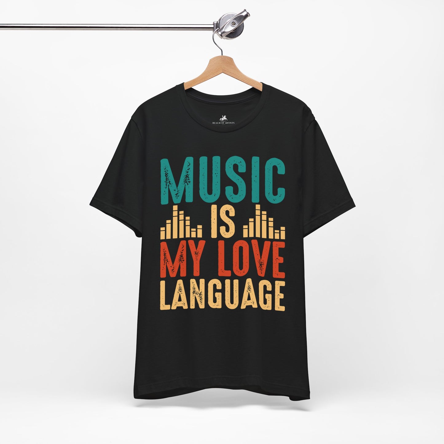 Music Is My Love Language Graphic Cotton T-Shirt - Trendy Short Sleeve Tee for Music Lovers | Unique Design, Comfortable Fit, Premium Quality Printify