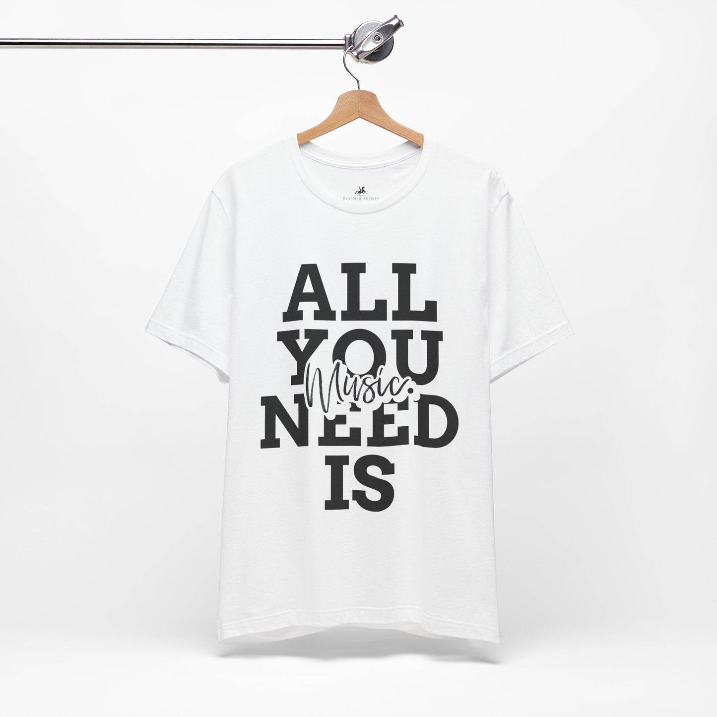 All You Need is Music Graphic Cotton T-Shirt - Trendy Short Sleeve Tee for Music Lovers | Unique Design, Comfortable Fit, Premium Quality Printify