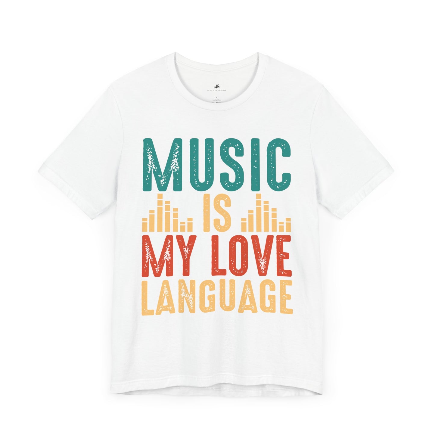 Music Is My Love Language Graphic Cotton T-Shirt - Trendy Short Sleeve Tee for Music Lovers | Unique Design, Comfortable Fit, Premium Quality Printify