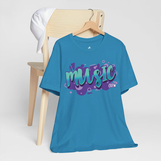 Music Crew Graphic Cotton T-Shirt - Trendy Short Sleeve Tee for Men and Women | Unique Design, Comfortable Fit, Premium Quality Printify